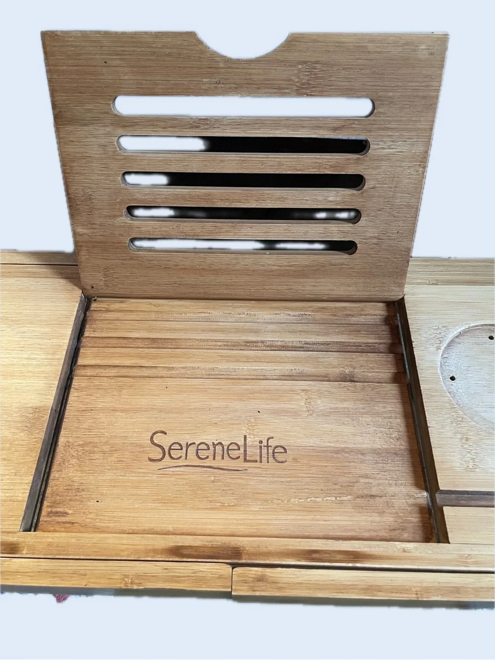 Serene Life Bamboo Bath & Bed Tray - Natural